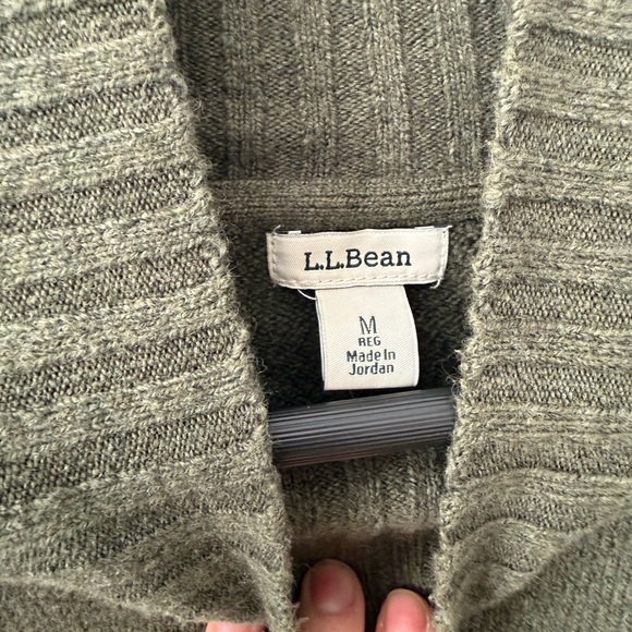 L.L. Bean Olive Cowl Neck Sweater - Picture 2 of 4